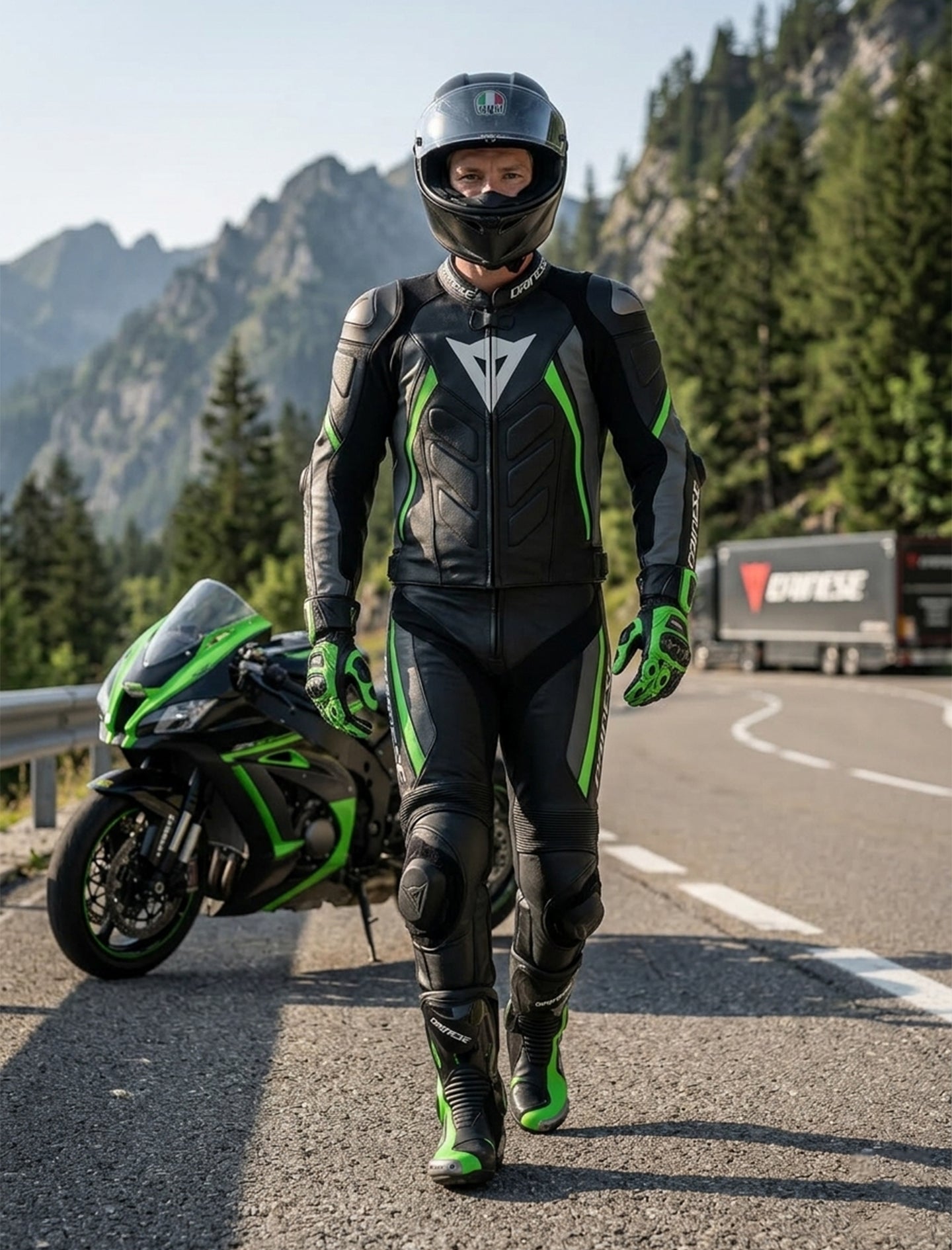 Dainese  Leather Motorcycle Set with Airbags 4