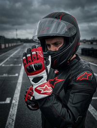 LEATHER RACING MOTORCYCLE GLOVES 04